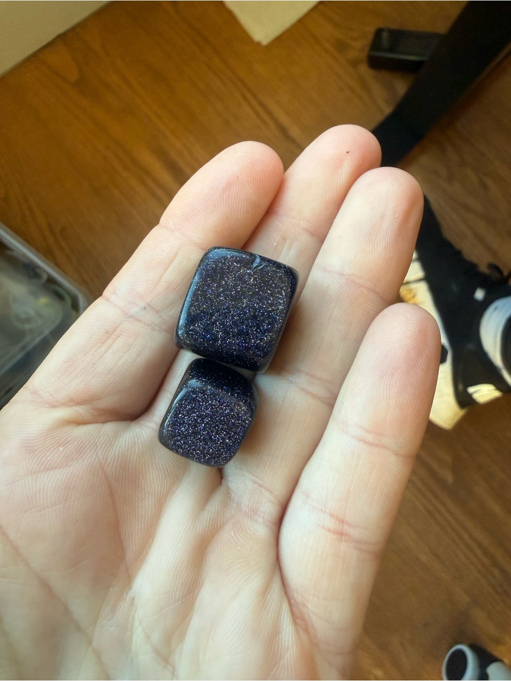 Blue goldstone crystals - cubes & chips bundle